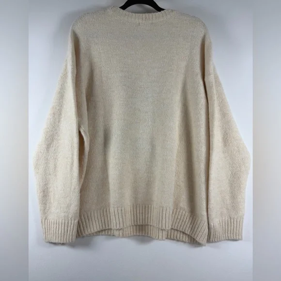 Wild Fable Womens Crewneck Pullover Sweater Teddy Bear Ski Cream Size XL NEW - Picture 8 of 9